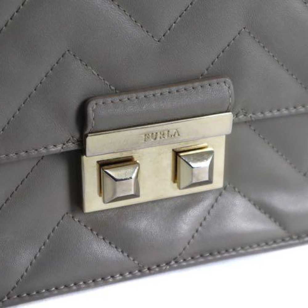 FURLA handbag bag quilting leather beige - image 8