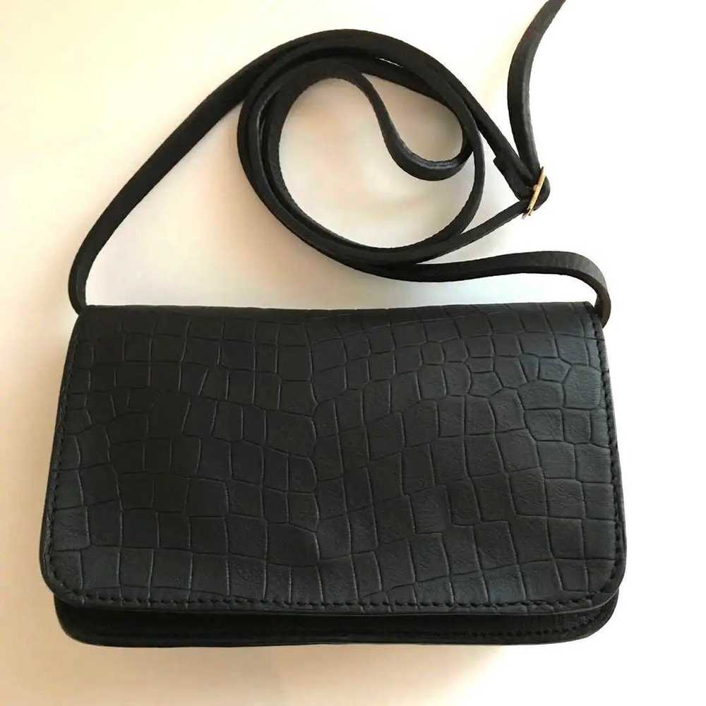 Leather embossed mini shoulder bag - image 1