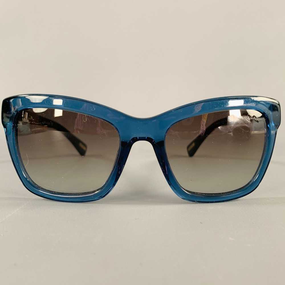 Lanvin LANVIN Blue Silver Acetate Metal Sunglasses - image 1