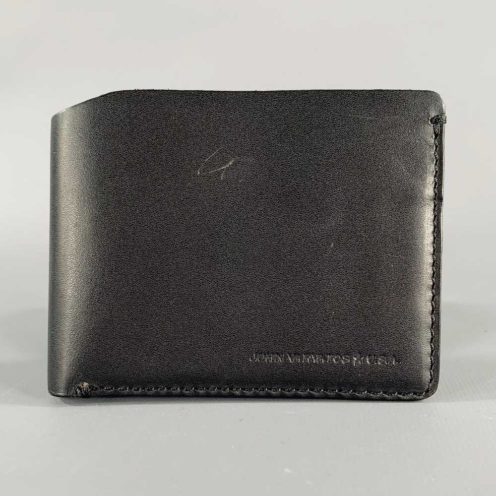 John Varvatos JOHN VARVATOS Black Leather Bifold … - image 1