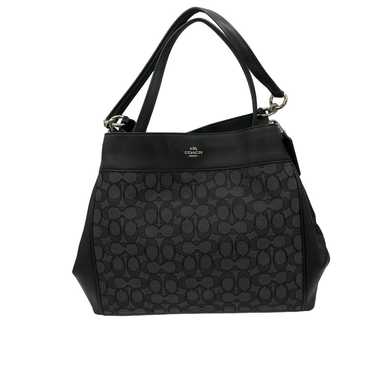 Coach Lexy Jacquard Logo Black & Smoke Shoulder Pu