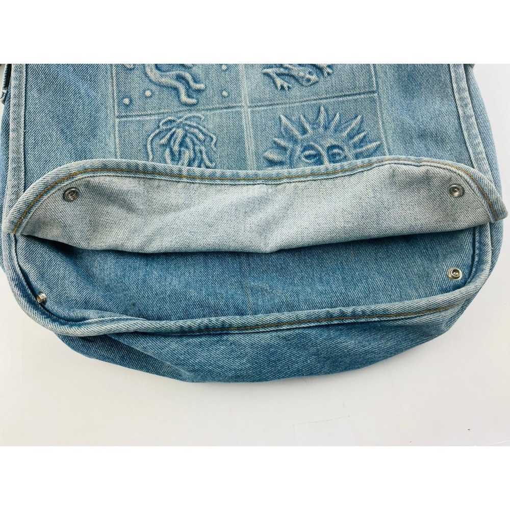 Vintage Blue Jean Embossed Denim Messenger Should… - image 10