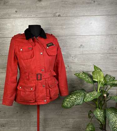 Barbour Metallic Amelia Jacket Belted Red Size buy Women's UK14 EUR40 US10