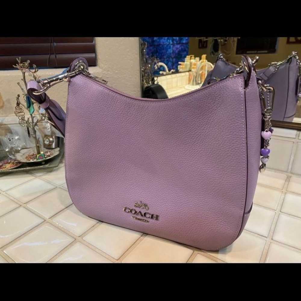 Coach Jes Lilac Purse w/ Coach charm - image 2