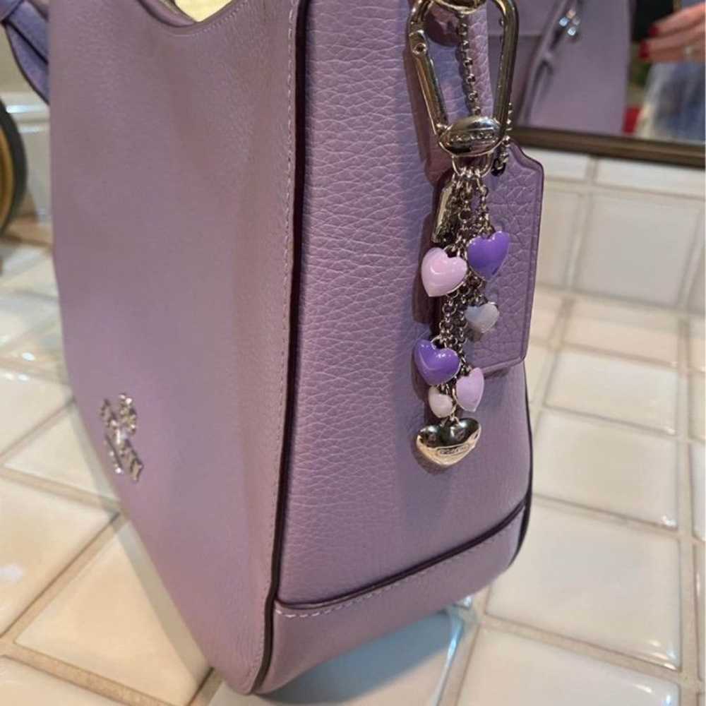 Coach Jes Lilac Purse w/ Coach charm - image 3