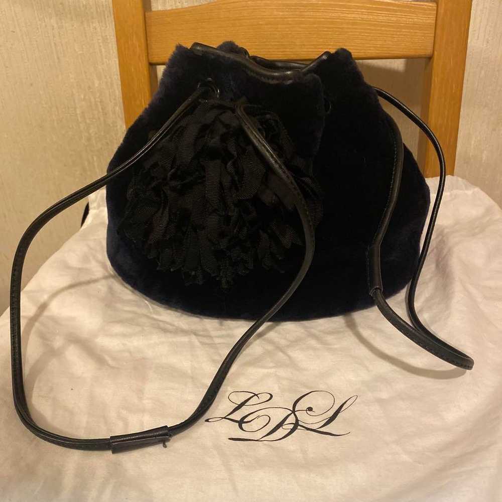 LUDLOW Real Sheepskin Bag with Ribbon Tassel in B… - image 1