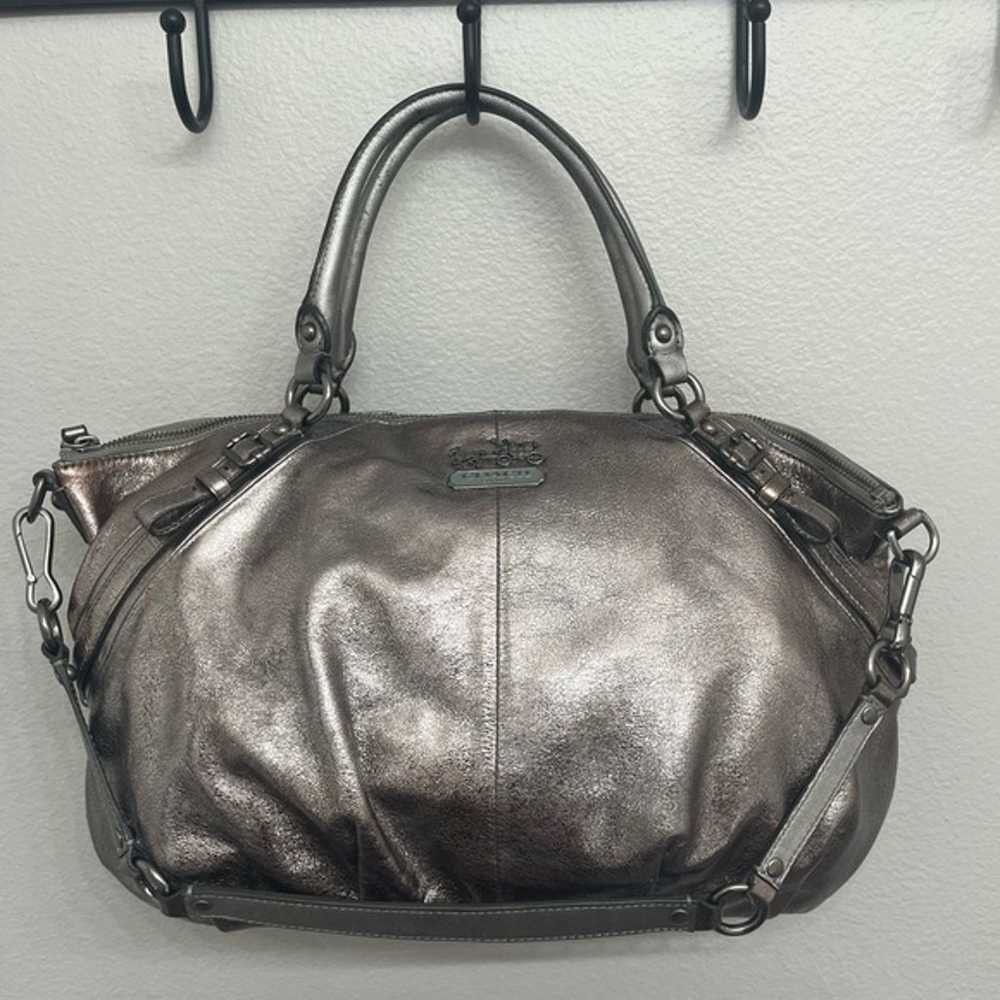 COACH Madison Sophia Metallic Leather Satchel EUC - image 4