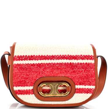 CELINE Maillon Triomphe Bag Tweed and Leather Medi