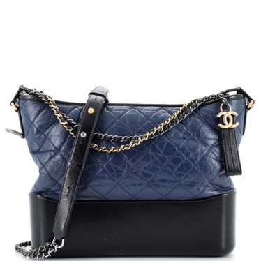 CHANEL Bicolor Gabrielle Hobo Quilted Aged Calfski