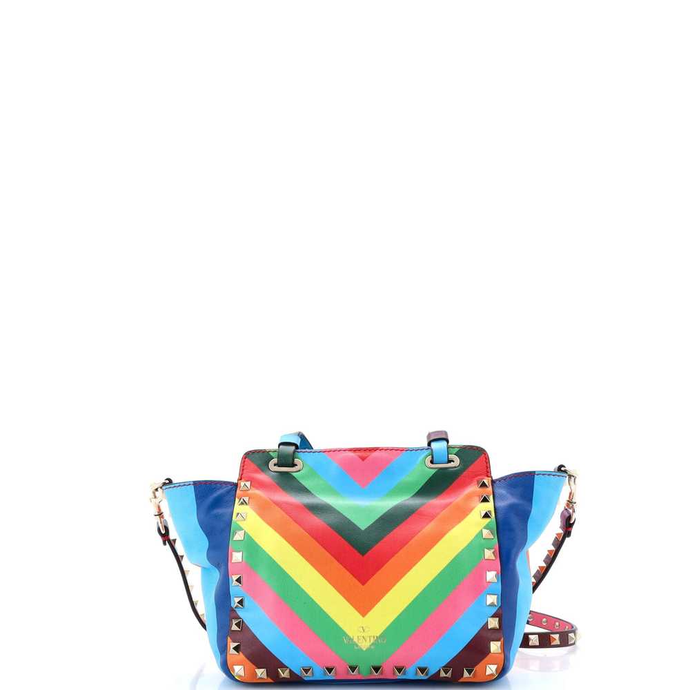 VALENTINO GARAVANI 1973 Rockstud Tote Striped Lea… - image 3