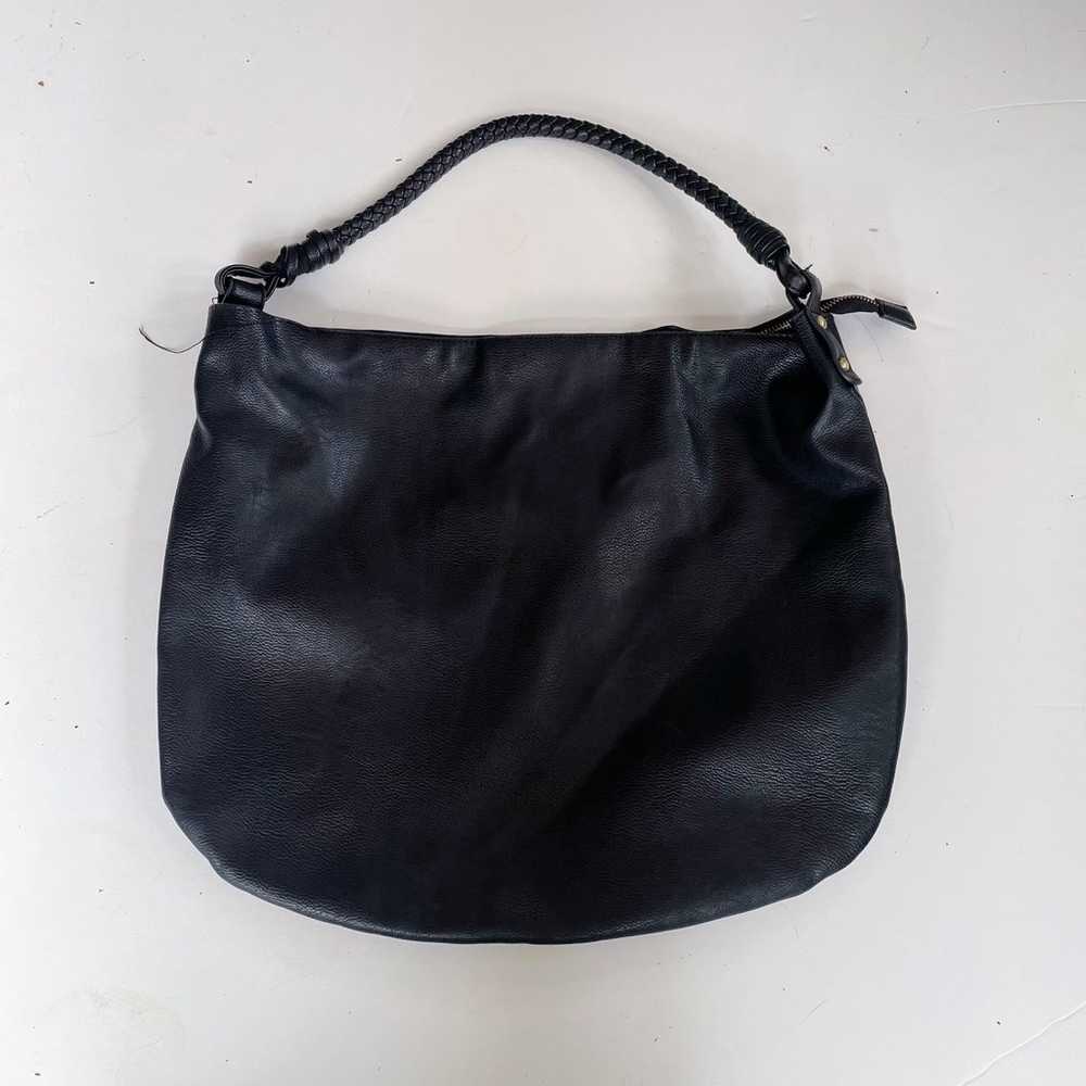 Black Faux Leather Single Strap Bag - image 1