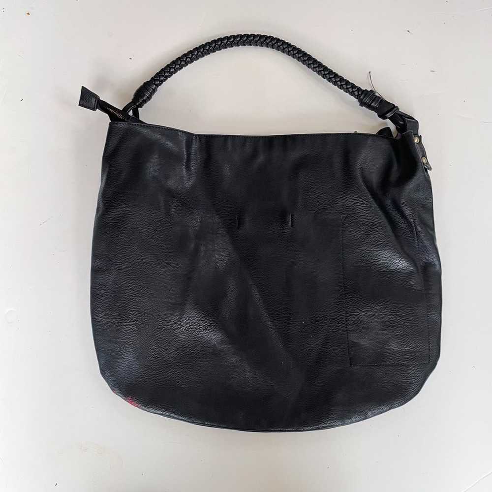 Black Faux Leather Single Strap Bag - image 2