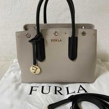 【Excellent Condition】FURLA Handbag 2WAY Leather B… - image 1