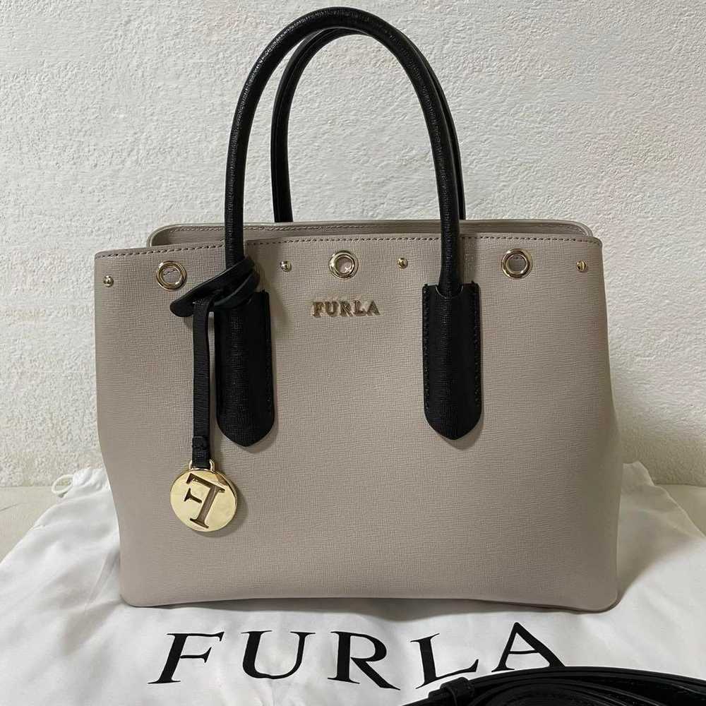 【Excellent Condition】FURLA Handbag 2WAY Leather B… - image 3