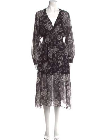 AllSaints Tent Dress Black Floral Print Long Slee… - image 1