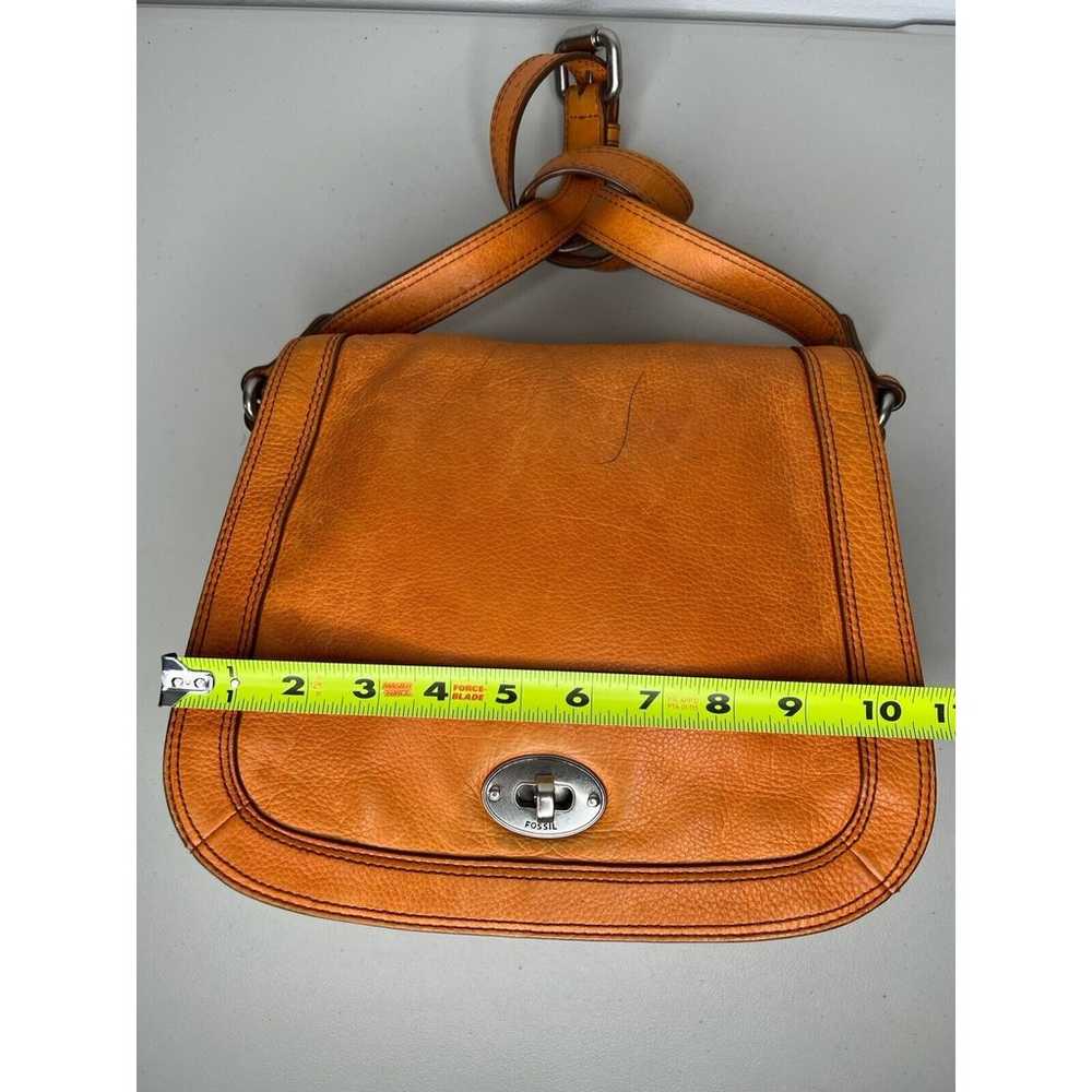 Vintage Fossil Marlow Leather Handbag Purse Orang… - image 8