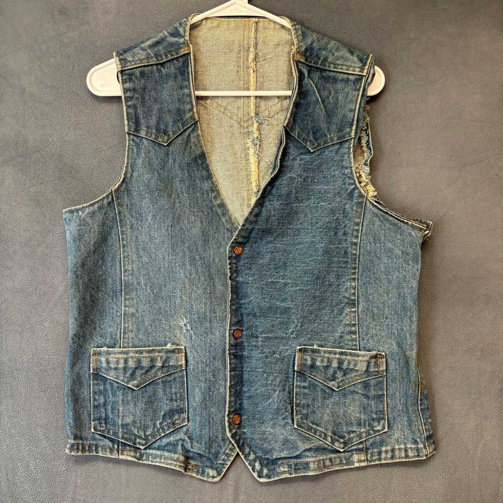 Generic Vintage West Cal. 45 Vest Denim Western C… - image 1