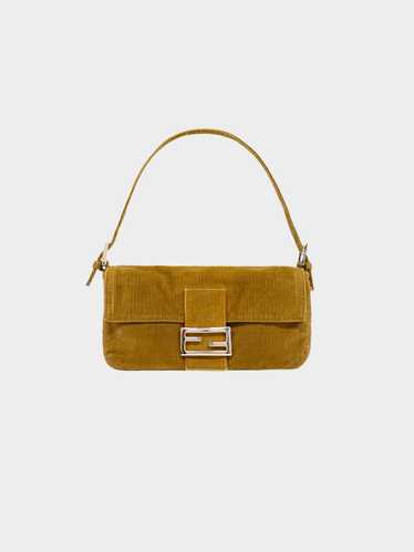 Fendi 2000s Brown Corduroy Baguette