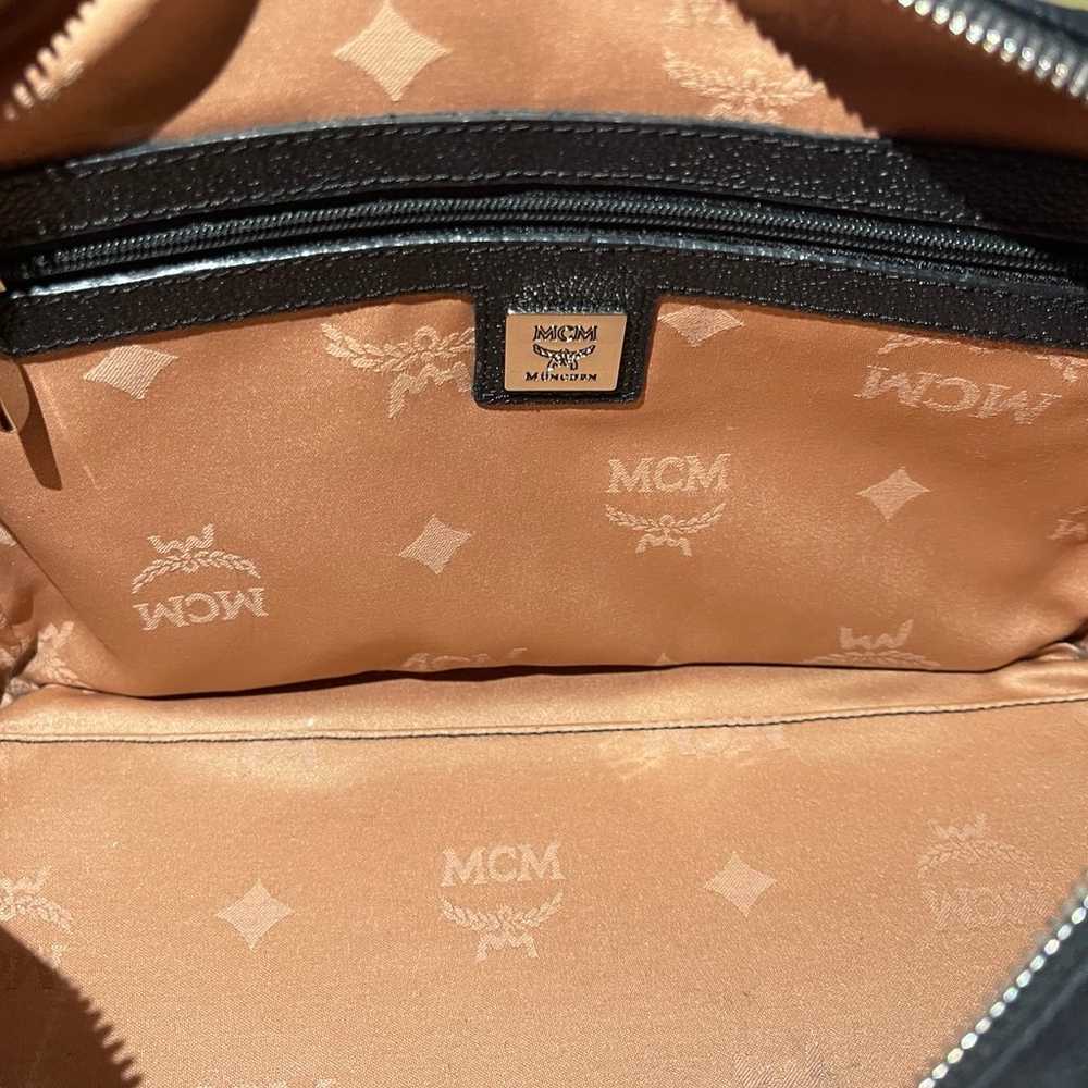 MCM Black Boston Hand Bag Purse Authentic In Exce… - image 3