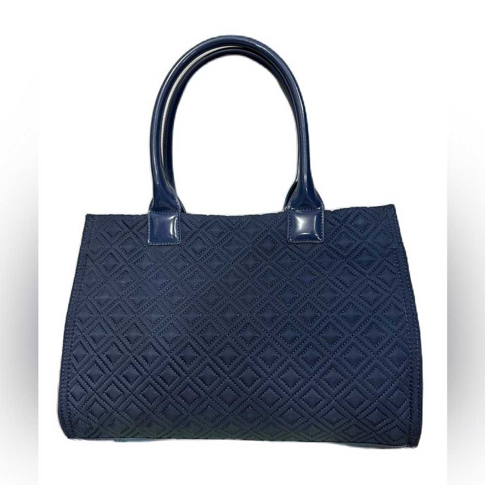 Excellent Tory Burch Ella Quilted Tote Navy Blue - image 2