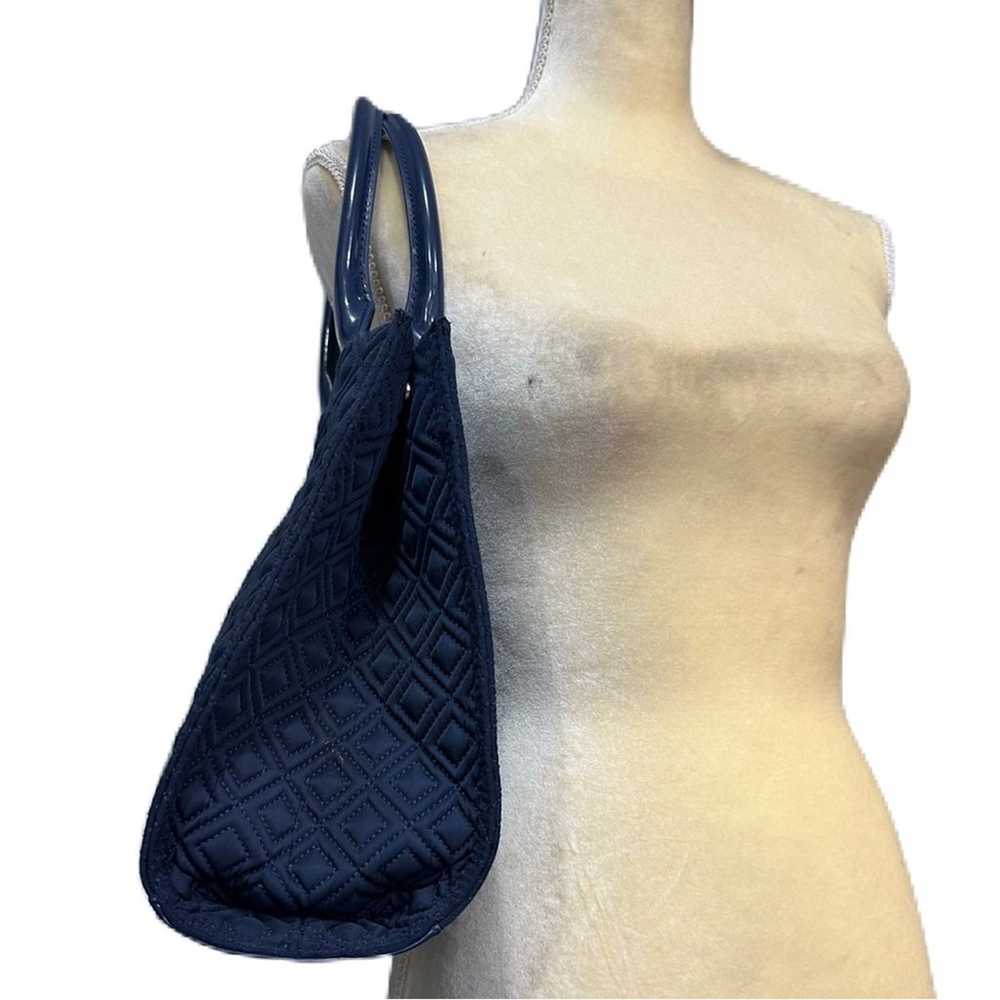 Excellent Tory Burch Ella Quilted Tote Navy Blue - image 4