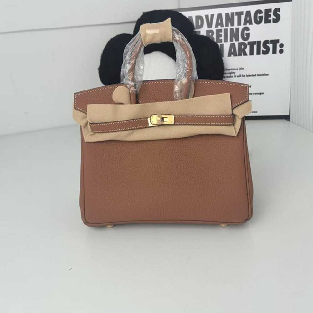 Brown gold buckle fashionable women's handbag - image 1