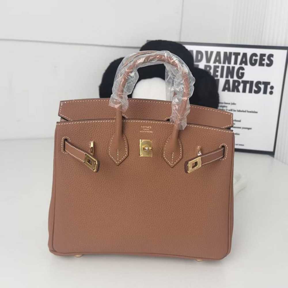 Brown gold buckle fashionable women's handbag - image 2