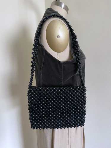 60's Black Beaded Purse