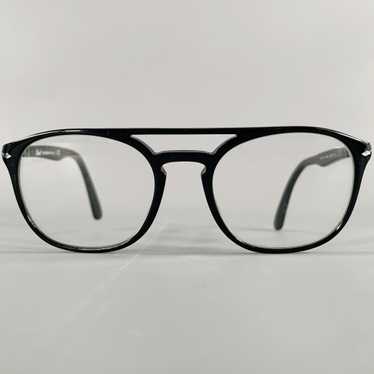 Persol PERSOL Black Acetate Aviator Eyeglasses Fra