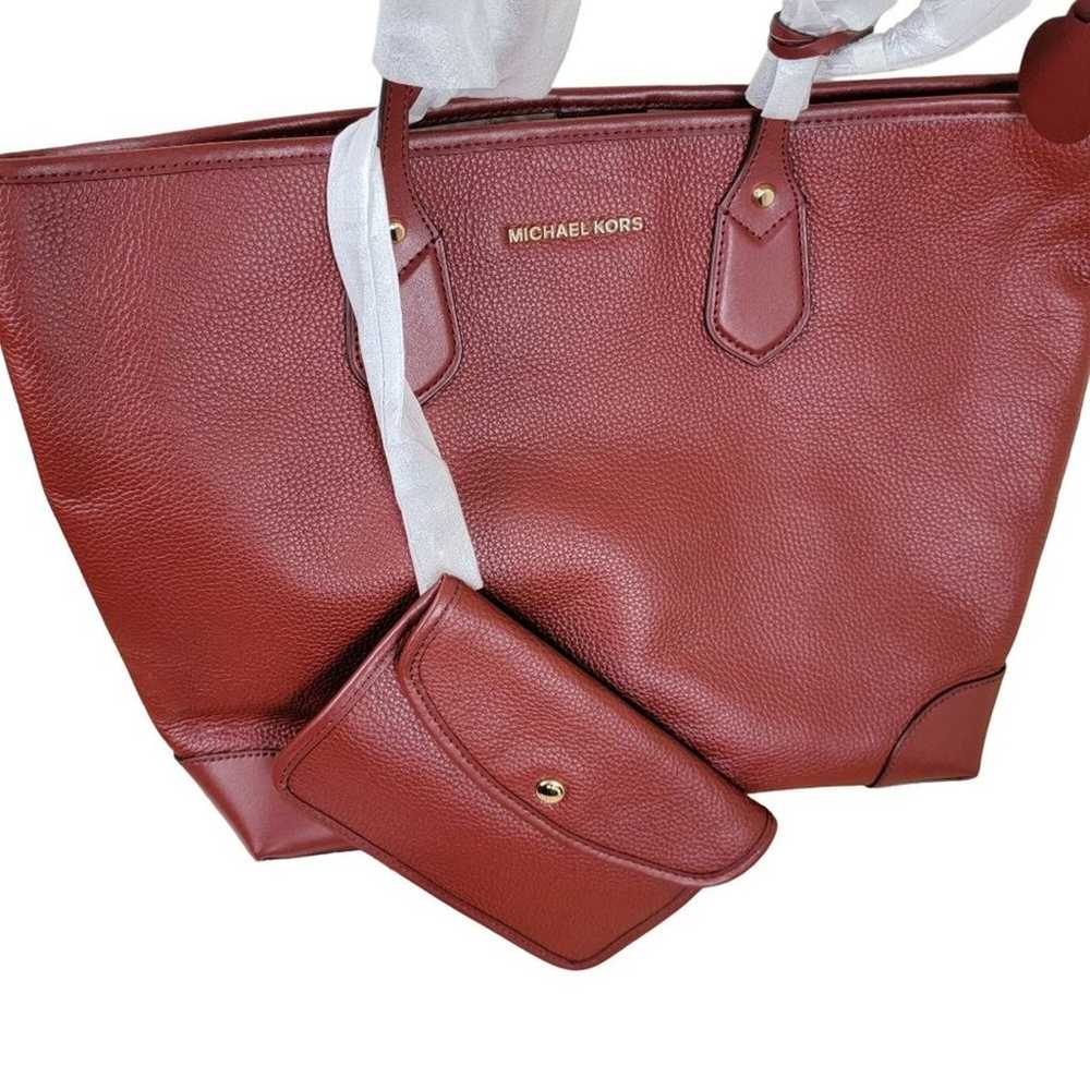 Michael Kors Extra Large Burgundy Leather Saylor … - image 4