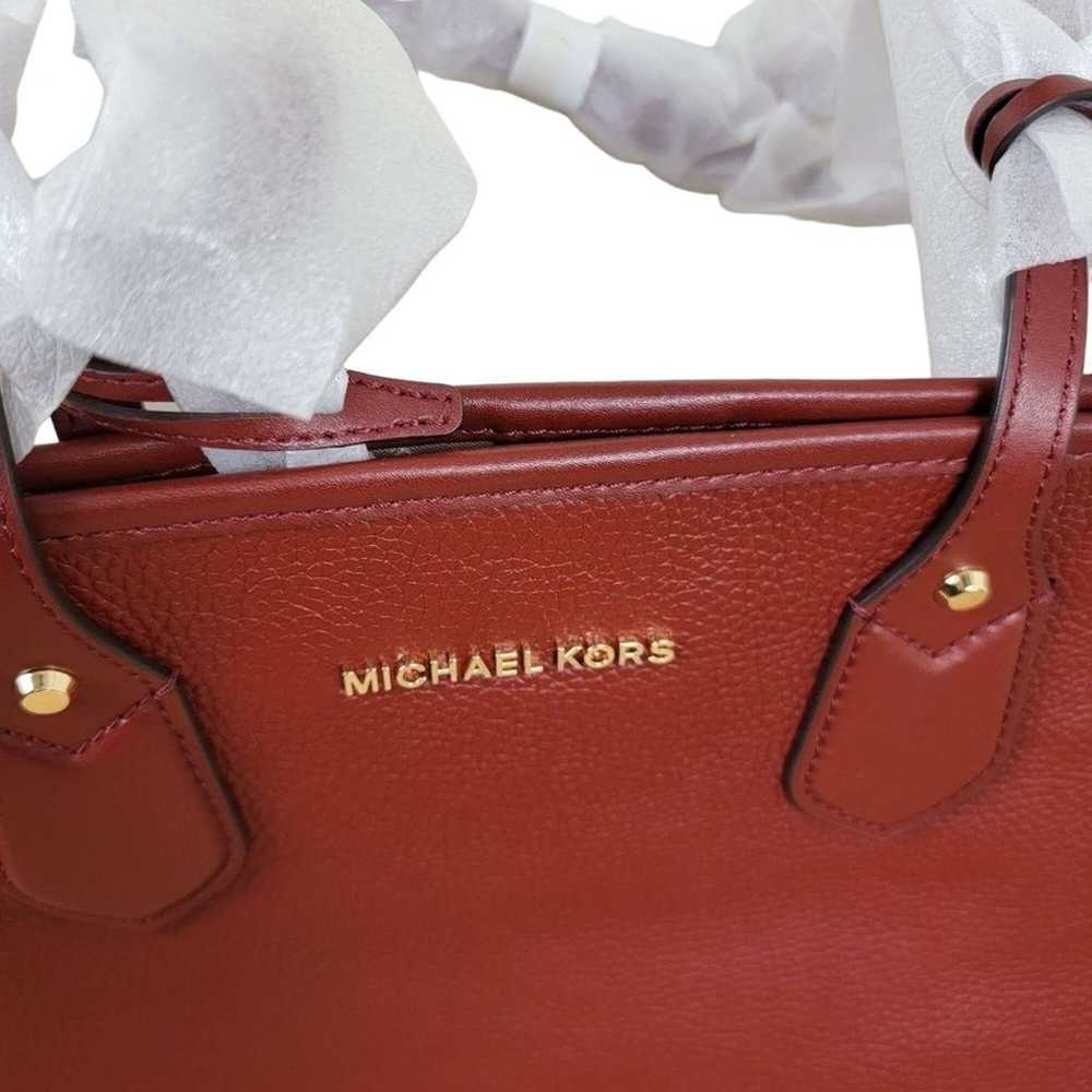 Michael Kors Extra Large Burgundy Leather Saylor … - image 7