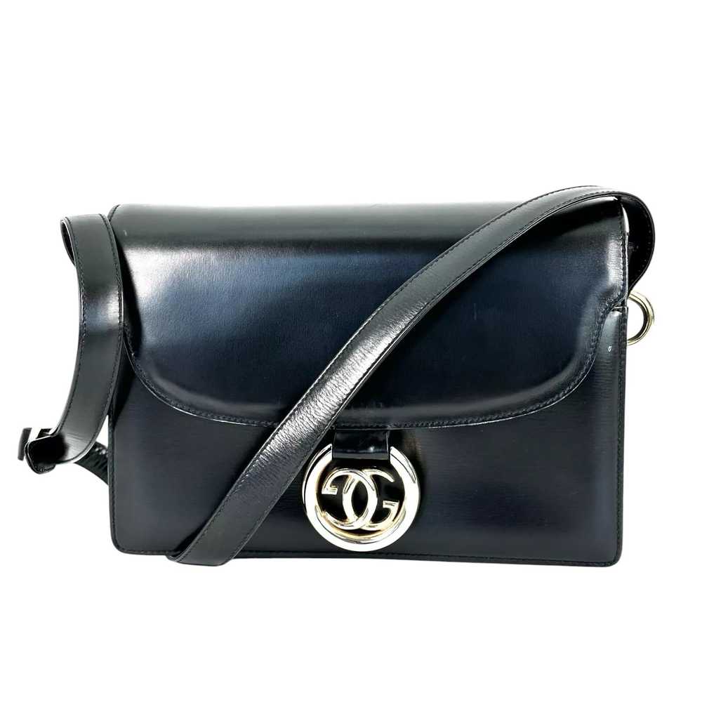 1970's Gucci Black Leather Handbag - image 1