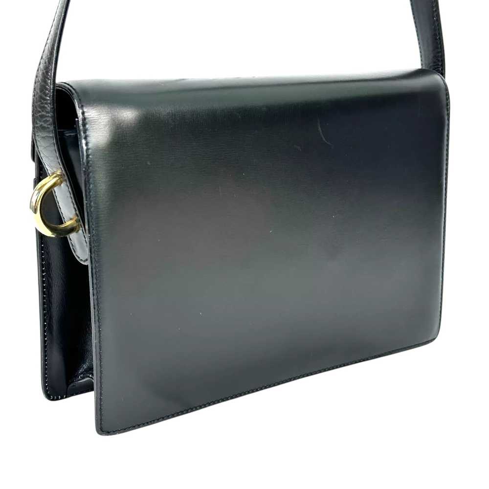 1970's Gucci Black Leather Handbag - image 2