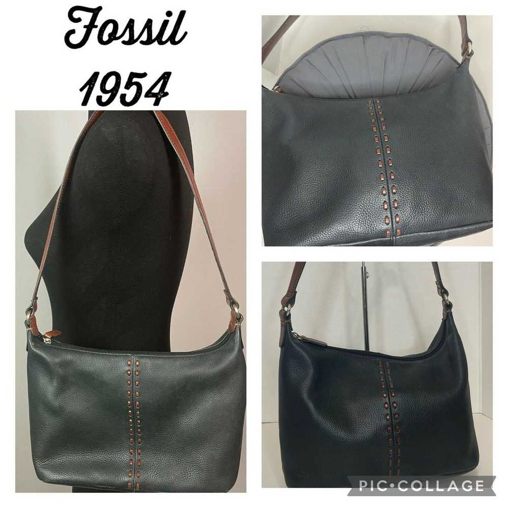 Vintage Fossil 1954 Leather Shoulder Purse Y2K - image 1