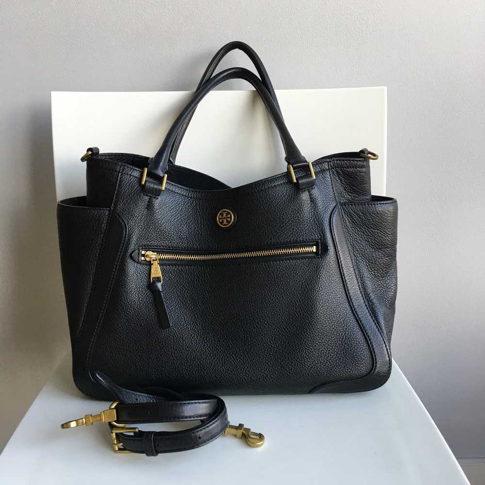 Tory Burch Black Pebbled Satchel Crossbody Should… - image 11