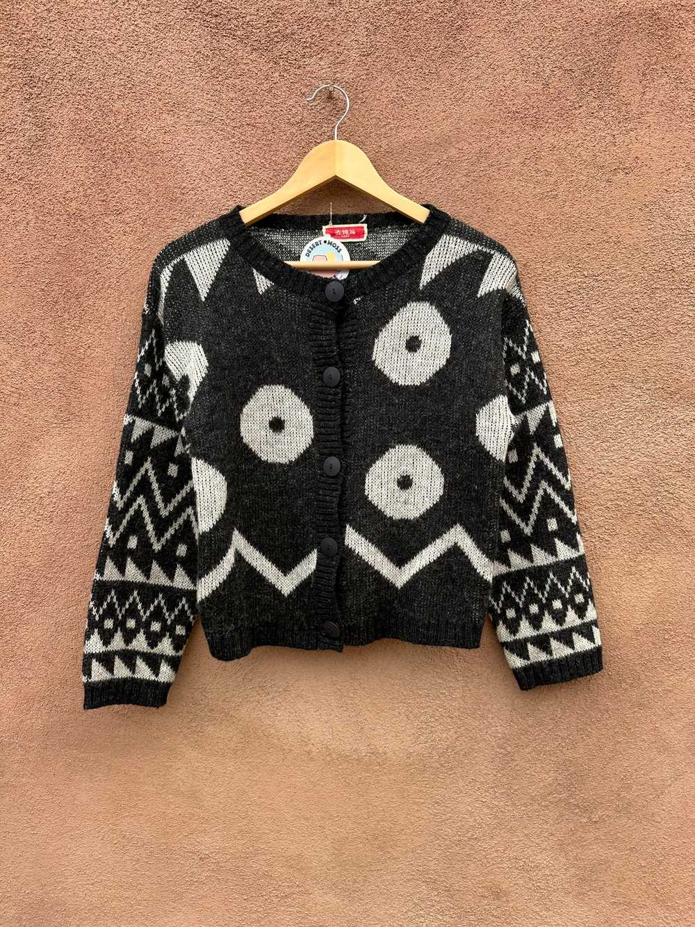 Black & White Wool Japanese Cardigan - image 1