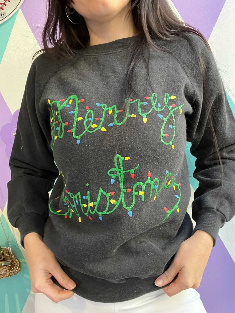 Vintage Merry Christmas Crewneck Sweatshirt - image 4