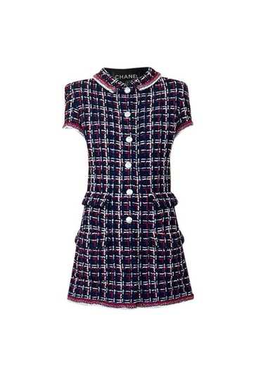 Product Details Chanel Navy Tweed Mini Dress