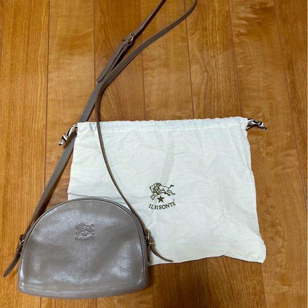 IL BISONTE Gray Leather Bag with Storage Bag - image 1