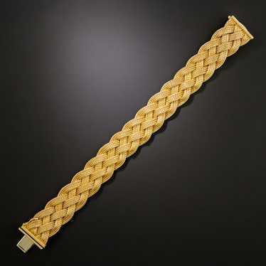 Mid-Century Woven 18K Gold Bracelet