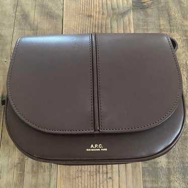 A.P.C. Brown Leather Shoulder Bag "Betty"