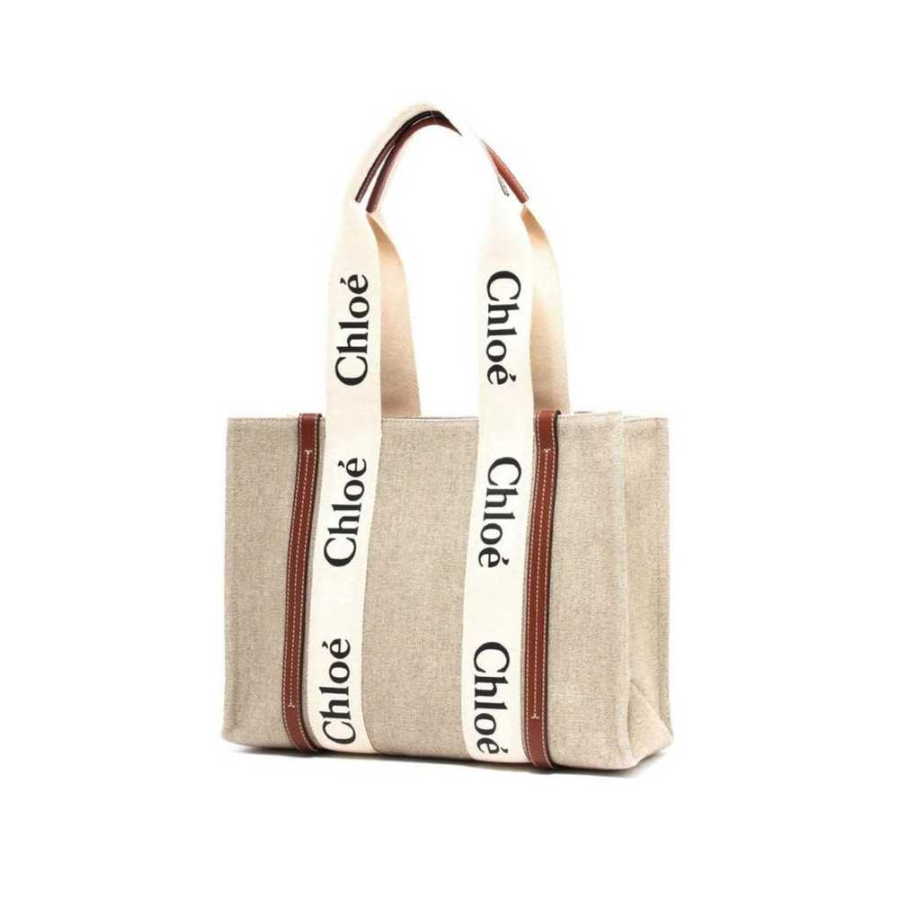 Chloé Woody linen tote - image 2