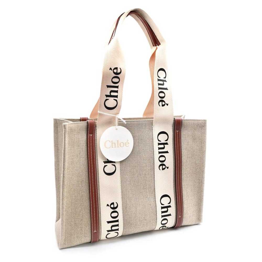 Chloé Woody linen tote - image 5