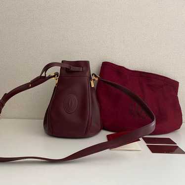 Cartier Shoulder Bag Must Line Leather Drawstring 