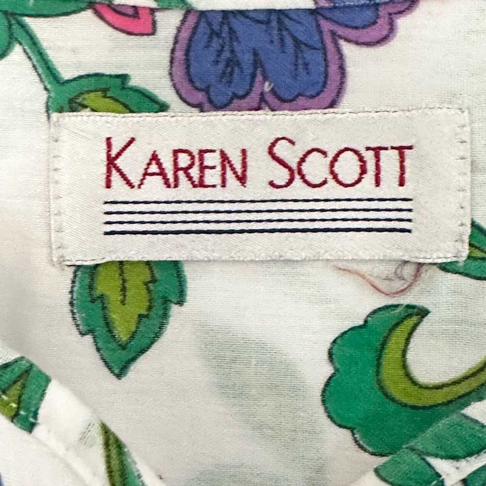 Brand Vintage 80’s Karen Scott Floral Summer Cott… - image 10