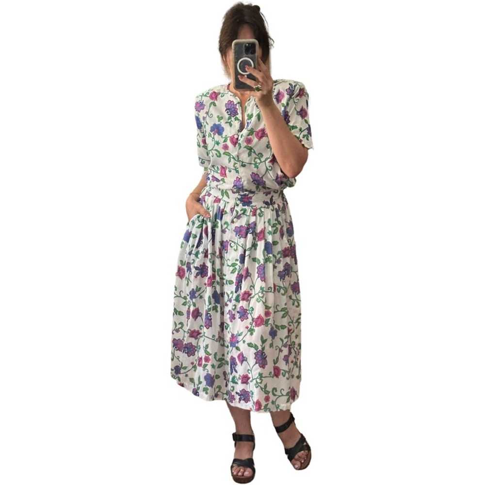 Brand Vintage 80’s Karen Scott Floral Summer Cott… - image 1