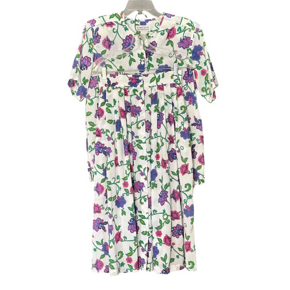 Brand Vintage 80’s Karen Scott Floral Summer Cott… - image 2