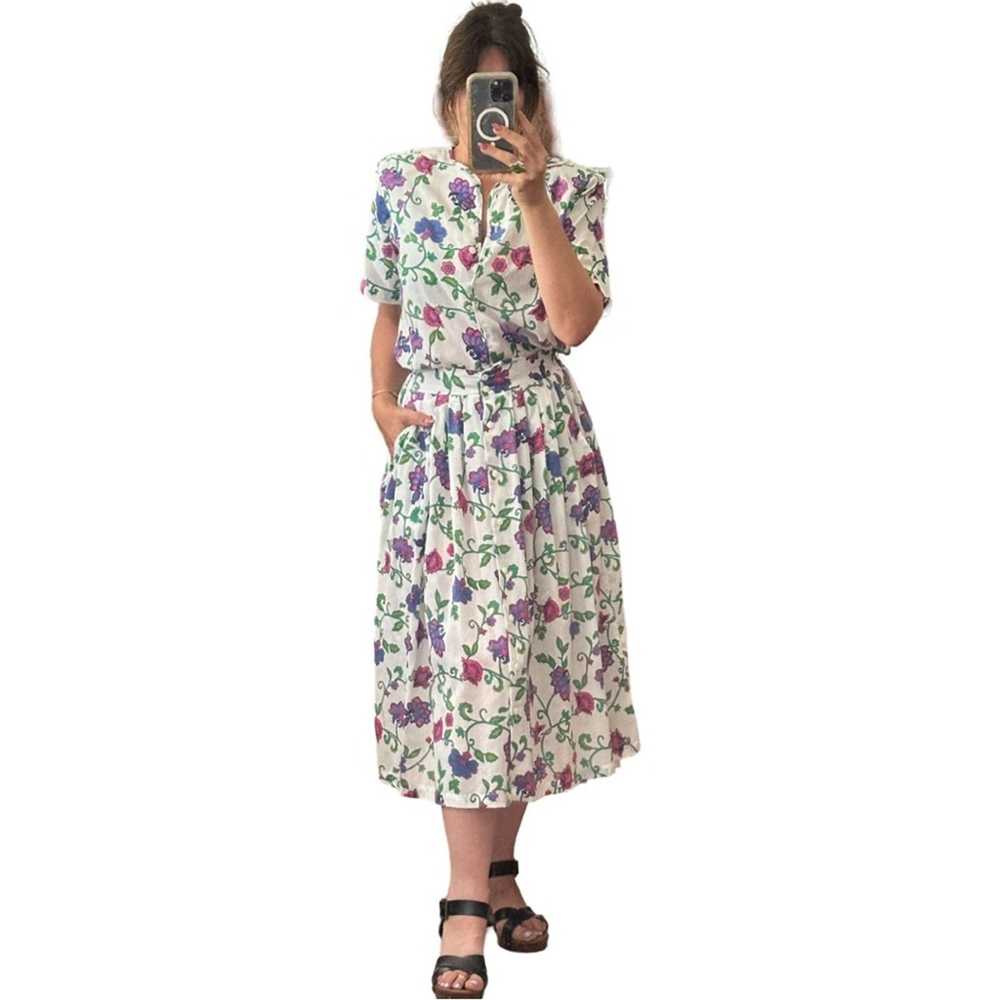 Brand Vintage 80’s Karen Scott Floral Summer Cott… - image 7