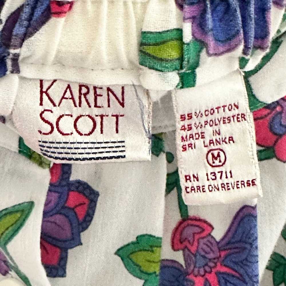 Brand Vintage 80’s Karen Scott Floral Summer Cott… - image 9