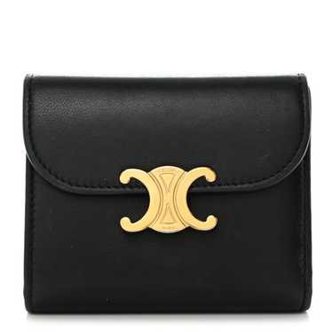 CELINE Shiny Smooth Lambskin Small Triomphe Wallet